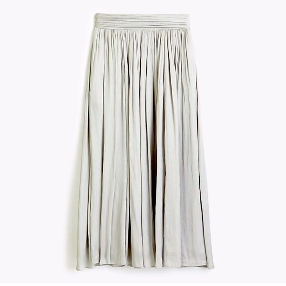 J. CREW POINT SUR CRINKLED OYSTER MAXI SKIRT